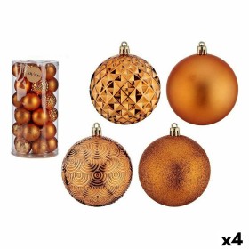 Lot de boules de Noël Krist+ Orange PVC 8 cm (4 Unités)