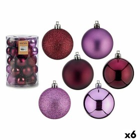 Lot de boules de Noël Krist+ Violet Plastique (6 Unités)
