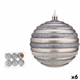 Lot de boules de Noël Krist+ Argenté Plastique Cercles 10 cm (6 Unités)