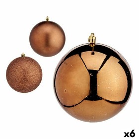 Lot de boules de Noël Krist+ Marron Plastique (6 Unités)