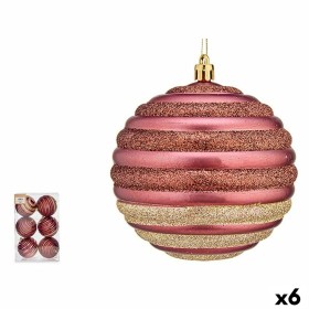 Lot de boules de Noël Krist+ Rose Plastique Cercles (6 Unités)
