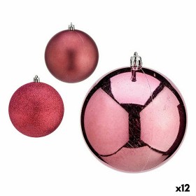 Lot de boules de Noël Krist+ Rose Plastique (12 Unités)