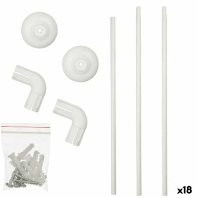 Barre de douche Berilo Blanc Aluminium 90 x 90 cm 113 x 2,5 x 7,5 cm Rideau de Douche (18 Unités)