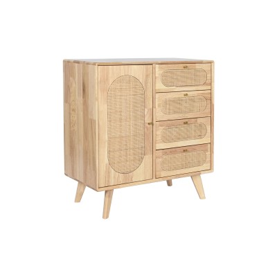 Buffet DKD Home Decor Naturel Métal Rotin Bois d'hévéa 73,5 x 35 x 78 cm