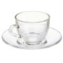 Tasse avec sous-tasse Vivalto Transparent verre 85 ml (6 Unités)