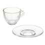 Cup with Plate Vivalto Transparent Glass 85 ml (6 Units)