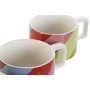Piece Coffee Cup Set DKD Home Decor White Multicolour Light brown Metal Bamboo Dolomite 260 ml