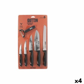 Ensemble de Couteaux Quttin Nero Noir 6 Pièces (4 Unités)