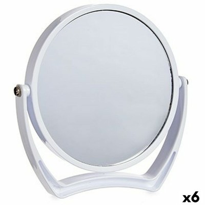 Magnifying Mirror Berilo White Crystal Plastic 19 x 18,7 x 2 cm (6 Units)