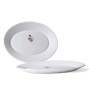 Serving Platter Bormioli Toledo White Glass Oval 30 x 21 x 2,7 cm (24 Units)