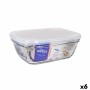 Boîte à repas rectangulaire avec couvercle Duralex Freshbox Transparent 1,7 L 21,5 x 16,5 x 8 cm (6 Unités)