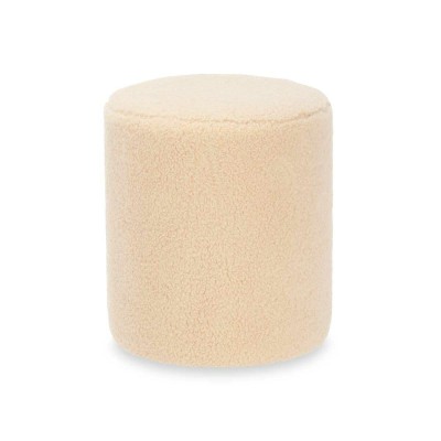 Pouf Gift Decor Beige Tissu Bois MDF