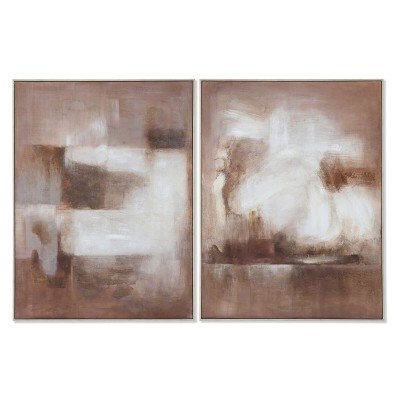 Canvas Home ESPRIT White Brown Abstract Modern 92 x 3,8 x 122 cm (2 Units)
