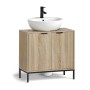 Under Sink Cabinet MobleKit Brown Black Wood Metal 60 x 30 x 60 cm
