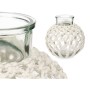 Vase Gift Decor Blanc Transparent Tissu verre Macramé 25 x 26,5 x 25 cm (4 Unités)