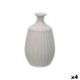Vase Gift Decor Grey Ceramic Stripes 19 x 31 x 19 cm (4 Units)