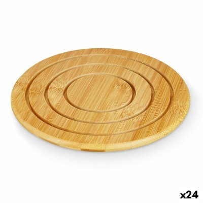 Dessous de plat Kinvara Naturel Bambou Rond 19 x 1 x 19 cm (24 Unités)