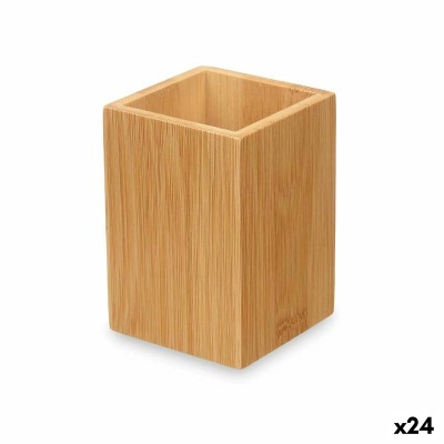 Toothbrush Holder Berilo Natural Bamboo Plastic 6,8 x 9,7 x 6,8 cm (24 Units)