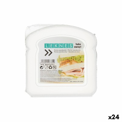 Boîte à Sandwich Leknes Transparent polypropylène Plastique 410 ml (24 Unités)