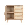 Sideboard Home ESPRIT Natural Metal Rattan Rubber wood 73,5 x 35 x 78 cm