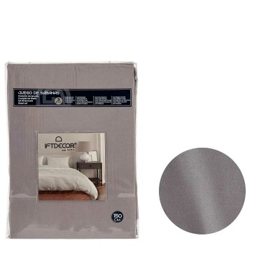 Jeu de draps Gift Decor Gris Gris foncé Gran lit 2 persones 3 Pièces
