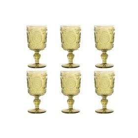 Set de Verres Home ESPRIT Vert Verre 265 ml (6 Unités)