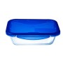 Food Preservation Container Pyrex Blue Transparent Rectangular