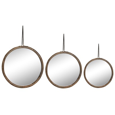 Wall mirror Home ESPRIT Natural Tropical (3 Pieces)