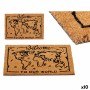 Doormat Gift Decor World Printed PVC 100 % PVC Coconut Fibre 40 x 2 x 60 cm (10 Units)