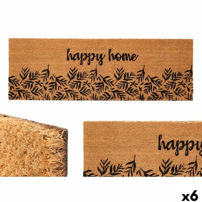 Doormat Gift Decor Happy home Natural PVC Coconut Fibre 120 x 1 x 40 cm 40 x 10 x 120 cm (6 Units)