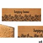 Doormat Gift Decor Happy home Natural PVC Coconut Fibre 120 x 1 x 40 cm 40 x 10 x 120 cm (6 Units)