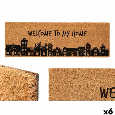 Doormat Gift Decor My home Natural PVC Coconut Fibre 120 x 1 x 40 cm 40 x 10 x 120 cm (6 Units)