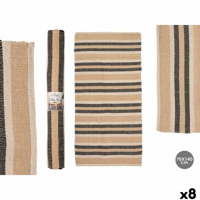 Carpet Gift Decor White Brown Black 70 x 140 cm (8 Units)