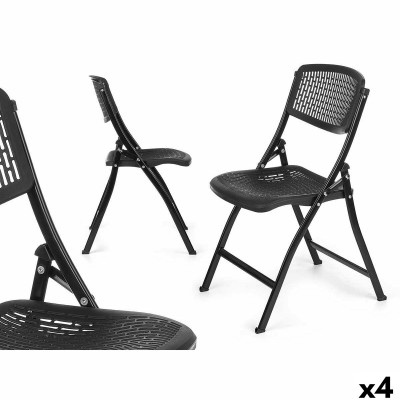 Folding Chair Gift Decor Black 59 x 50 x 82 cm 108 x 13,5 x 50 cm (4 Units)