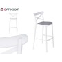 Stool Gift Decor White Grey polypropylene Rattan 41 x 103 x 52,5 cm (4 Units)