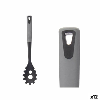 Pasta Spoon Kinvara Black Grey TPR PBT 7 x 34 x 4 cm (12 Units)