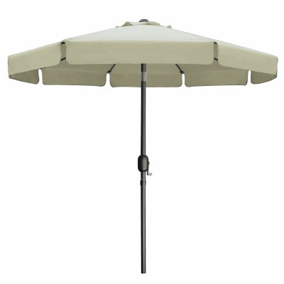 Marbueno Parasol Acero 8 Varillas D300 cm Poliéster Beige Jardín, Piscina 10490