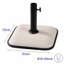 Marbueno Square Umbrella Base Cement 35X35X5.2 cm 11KG White Garden Pool Terrace 10457