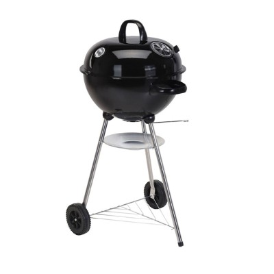 Coal Barbecue with Wheels Black 47 x 90 cm Circular