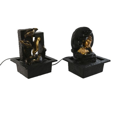 Garden fountain Home ESPRIT Resin Buddha Oriental 21 x 19 x 27 cm (2 Units)