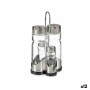 Condiment Set Anna Transparent Silver 10 x 10 x 21 cm (12 Units)