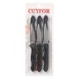 Peeler Knife Set Cuyfor Black Silver Stainless steel 7,5 cm 6 Pieces (24 Units)