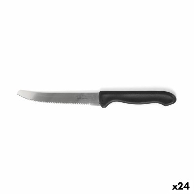 Ensemble de couteaux à viande Cuyfor Noir Argenté 12 cm 6 Pièces (24 Unités)