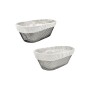 Bread Basket Metal Oval 28 x 15 x 10 cm (12 Units)