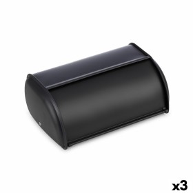 Corbeille à Pain Quttin Noir Métal 43,5 x 27,5 x 18,5 cm (3 Unités)