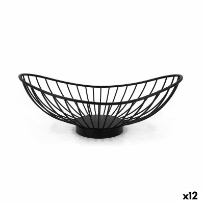 Corbeille à Pain My Bar Noir Métal Oblongue 25 x 13,5 x 9 cm (12 Unités)