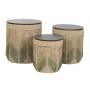Set of 3 tables Home ESPRIT Brown Green 40 x 40 x 45 cm (3 Pieces)