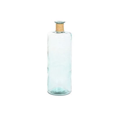 Vase Home ESPRIT Transparent Joncs Cristal recyclé Naturel 25 x 25 x 75 cm