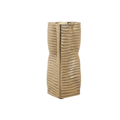Vase Home ESPRIT Golden Aluminium Abstract Modern 17 x 15 x 33 cm