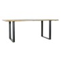 Table de Salle à Manger Home ESPRIT Noir Naturel Métal Bois de manguier 200 x 100 x 76 cm